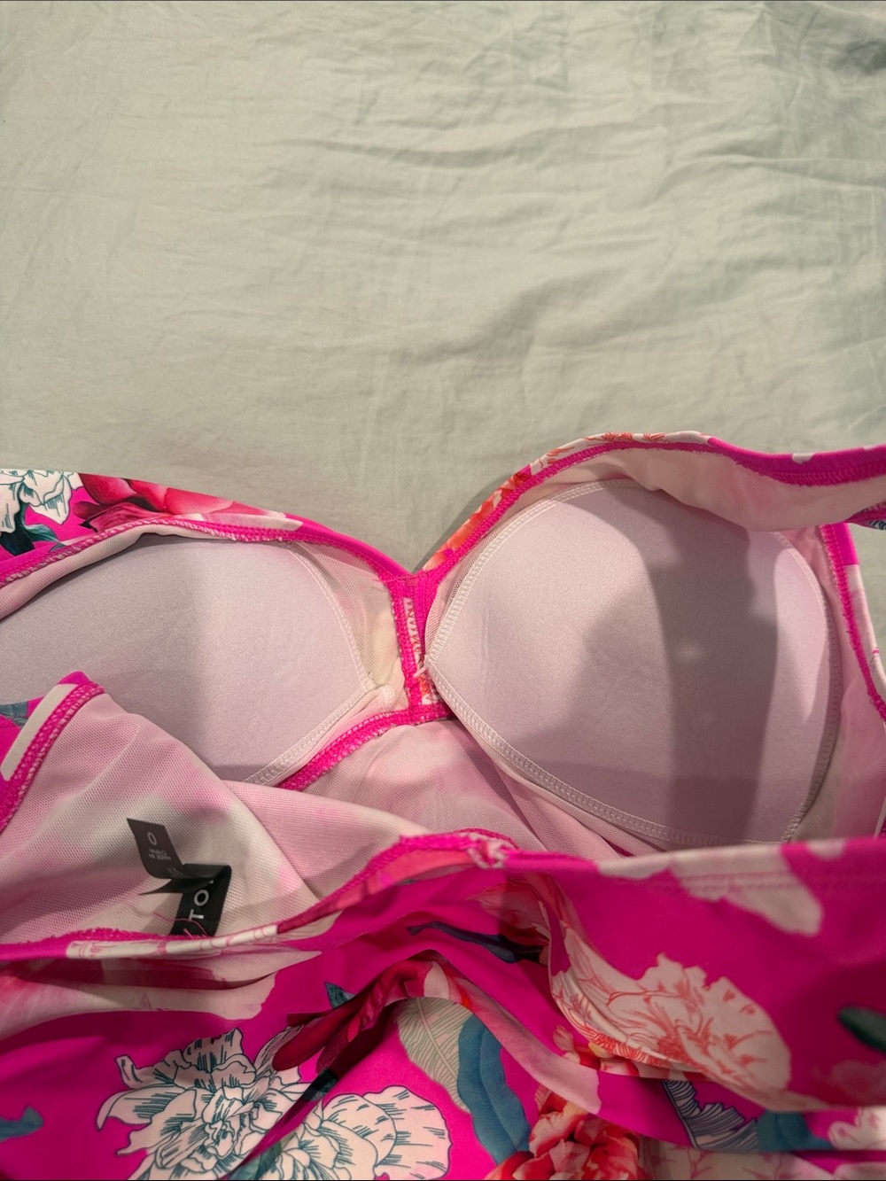 torrid Hot Pink Floral Swim Top - Picture 3 of 5